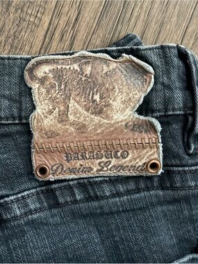 low rise dark blue parasuco bootcut jeans